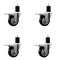 Service Caster 3.5'' Black Poly Swivel 1-3/4'' Expanding Stem Caster Set Total Lock Brake, 4PK SCC-EXTTL20S3514-PPUB-BLK-134-4 - alternate 1